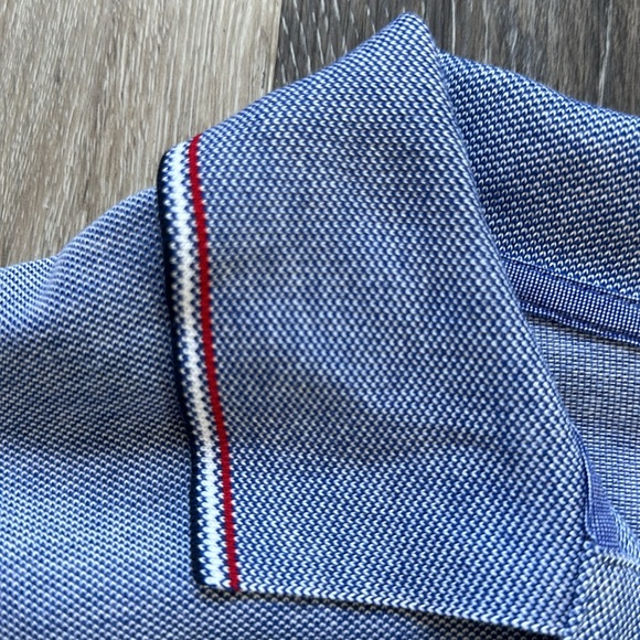 Brooks Brothers Performance Polo - Medium Slim Fit, Light Blue, Red/White Trim - Picture 3 of 4